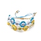 2Pcs Glass Seed Braided Beads Bracelets, Smiling Face, Mixed Color, Inner Diameter: 1-5/8~3-1/2 inch(4.1~9cm)
