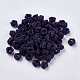 ポリエステルファブリックビーズ  ラウンド  インディゴ  6.5x4.5mm  穴：4mm&nbsp;WOVE-K001-A14-3