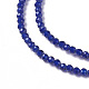 ガラスビーズ連売り  多面カット  ラウンド  ダークブルー  1.5~2x2mm  穴：0.2mm  約178~186個/連  14.5~15.5インチ（36~39cm）&nbsp;G-F596-47L-2mm-3