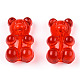 透明なアクリルビーズ  クマ  レッド  18.5x12x7.6mm  穴：1.6mm&nbsp;FIND-CJC0006-01A-1