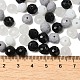ガラスビーズ  多面カット  ロンデル  ブラック  8x6mm  穴：1mm  約1210個/500g&nbsp;EGLA-A034-LM8mm-48-3