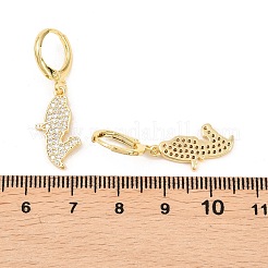 ナゲット真鍮マイクロパヴェクリアキュービックジルコニアフレンチフックピアス  ラックめっき  長持ちメッキ  鉛フリー＆カドミウムフリー  ゴールドカラー  32.5x10.5mm&nbsp;EJEW-H182-03G