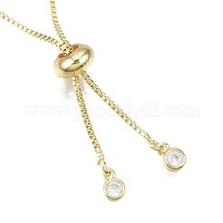 Brass Box Chains Slider Bracelet Making with Clear Cubic Zirconia Tiny Charms&nbsp;BJEW-N021-01