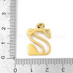 304ステンレスペンダント  キュービックジルコニア付き  丸カン付き文字チャーム  18KGP本金メッキ  文字Z  21x15x2mm  穴：3mm&nbsp;STAS-R137-01G-Z