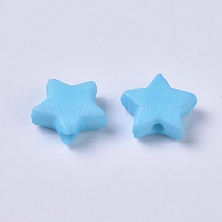 不透明なアクリルビーズ  スター  ライトスカイブルー  9.5x9.5x3.5mm  穴：0.5mm&nbsp;SACR-WH0002-07A