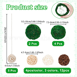 23Pcs Rattan Ball Decorations&nbsp;DJEW-NB0001-50