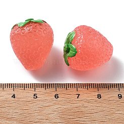 蓄光樹脂カボション  模造果物  暗闇で光る  苺  23.5x21.5x20.5mm&nbsp;CRES-D277-03E