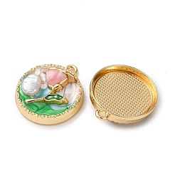 Alloy Enamel Flower Pendants&nbsp;ENAM-B028-41KCG-03