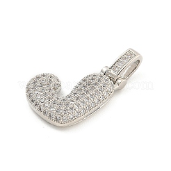 Brass Micro Pave Clear Cubic Zirconia Pendants&nbsp;KK-B099-01P-J