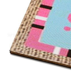 木製の壁飾り  ジュートより糸付き  イースターハンギングデコレーション  パーティーギフトの家の装飾  兎  10x20x0.2cm  穴：4mm&nbsp;HJEW-C003-01A
