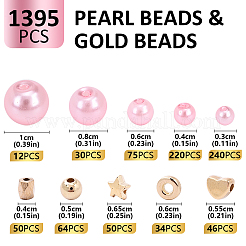 DIY Glass Pearl & CCB Plastic Bead Elastic Bracelets Making Kits&nbsp;DIY-YW0012-83