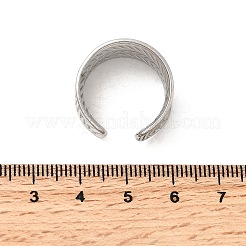 304ステンレススチールオープンカフリング  ステンレス鋼色  12.5mm&nbsp;RJEW-H261-14P