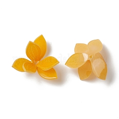 不透明樹脂ビーズキャップ  マルチ花弁  花  オレンジ  22x21x13mm  穴：1.4mm&nbsp;RESI-L035-14