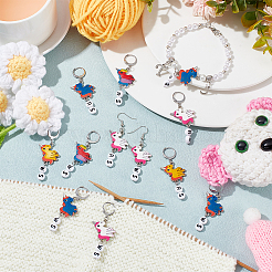 Alloy Enamel & Acrylic Pendant Locking Stitch Markers&nbsp;HJEW-AB00110