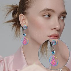 40Pcs 5 Style 304 Stainless Steel Spiral Pad Cuff Earrings&nbsp;KK-UN0001-21
