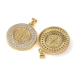 Brass Micro Pave Cubic Zirconia Pendants&nbsp;KK-H539-17A-04