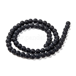 染色・加熱された天然黒瑪瑙ビーズ連売り  艶消し  ラウンド  6mm  穴：1mm  約61~63個/連  14.8インチ&nbsp;X-G-H056-6mm