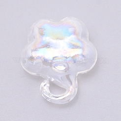 ガラス瓶のペンダントの装飾  ウィッシングボトル  花  クリアAB  24x21x11mm  穴：3mm&nbsp;GLAA-WH0025-02