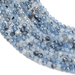 ナチュラル デビル ブルー アクアマリン ビーズ 連売り  多面カット  ラウンド  2mm  穴：0.5mm  約193~216個/連  15.43''~15.55''（39.2~39.5センチメートル）&nbsp;GG-CBA77FB-B06-2mm