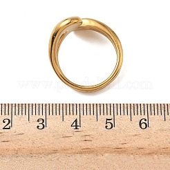 304ステンレススチールカフリング  イオンプレーティング（ip）  手動研磨  18KGP本金メッキ  4.5~21mm  usサイズ8 1/2(18.5mm)&nbsp;RJEW-Z118-03G