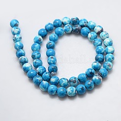 Synthetic Ocean White Jade Beads Strands&nbsp;G-L019-6mm-05
