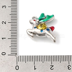 Christmas Deer with Money Bag Rack Plating Alloy Enamel Pendants&nbsp;FIND-I039-024B-P