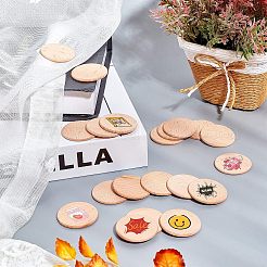 Beech Wooden Round Pieces&nbsp;WOOD-WH0101-32B