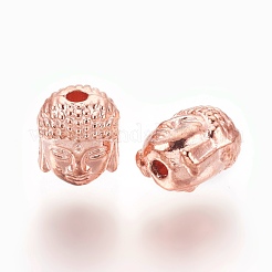 合金ビーズ  仏頭  ローズゴールド  10x9x8mm  穴：2mm&nbsp;PALLOY-P144-18RG-3A