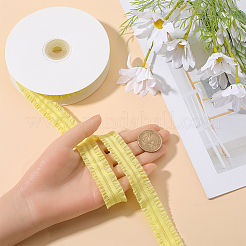 ポリエステルフリルゴムコード  ウェビング衣類縫製アクセサリー  きいろ  22mm&nbsp;EW-WH0015-02E
