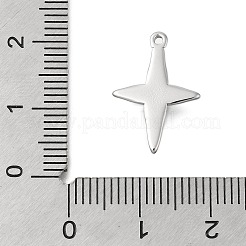 変色防止304ステンレススチールチャーム  星のチャーム  ステンレス鋼色  18x12.5x3mm  穴：1mm&nbsp;STAS-D192-07P
