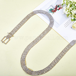 Alloy Full Crystal Rhinestone 5-Row Chain Belts&nbsp;AJEW-WH20019-49P