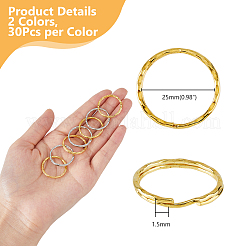 60Pcs 2 Colors Iron Split Key Rings&nbsp;KK-DC0004-15