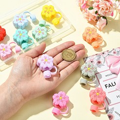 11個 11色フラワーシリコンストローキャップ  防塵カバー  再利用可能なストローチップキャップ  ミックスカラー  43.5mm  1pc /カラー&nbsp;SIL-CJ0002-80