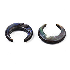 天然パウア貝/アワビ貝のビーズ  三日月  穴なし/ドリルなし  20x19x4mm&nbsp;SSHEL-Q312-002