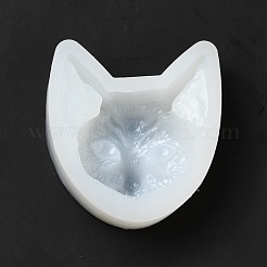 ハロウィーン悪魔猫ヘッド diy ローソク足シリコーン金型  レジン型  UVレジン用  エポキシ樹脂工芸品作り  ホワイト  81x77x28mm  内径：49x64mm&nbsp;SIMO-B002-13