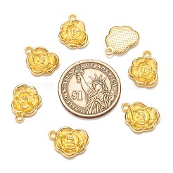 合金のチベット風チャーム  花バラ  カドミウムフリー＆鉛フリー  ゴールドカラー  17.5x14x3mm  穴：2mm&nbsp;K0NTA011