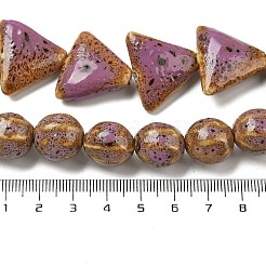 手作り陶器ビーズ連売り  混合図形  スミレ  5.5~30x5~31x5~31mm  穴：0.8~2mm  約13~64個/連  9.84~15.16''（38.5センチメートル）&nbsp;PORC-B002-19G