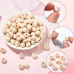 Natural Unfinished Wood Beads&nbsp;WOOD-SP0001-62C