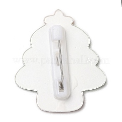 アクリルブローチ  201ステンレスピン付き  クリスマスツリー  31x27x7mm&nbsp;JEWB-E024-01P-03