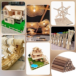 黒クルミの木製スティック  クラフト用品  淡い茶色  400x4mm&nbsp;DIY-WH20050-48A