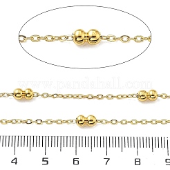 イオンプレーティング（IP）304ステンレス鋼サテライトチェーン  ハンダ付け  スプールで  ゴールドカラー  2.5x1.5x0.5mm  6.5~8x4mm&nbsp;CHS-L019-09G
