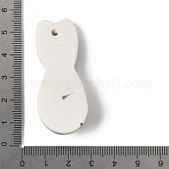 手作りの磁器の大きなペンダント  ウサギのチャーム  ミックスカラー  53x22x13mm  穴：3mm&nbsp;PORC-C010-08