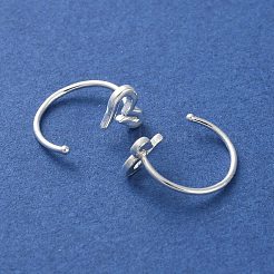 上質なシルバーのプルスルーイヤリング999個  銀  ハート  12x5.5mm&nbsp;EJEW-P296-26C-S