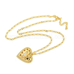 Brass Micro Pave Clear Cubic Zirconia Pendant Necklaces&nbsp;LS-NJEW-M220-01D-G
