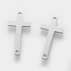 変色しにくい304ステンレススチールリンクコネクター  横クロス  ステンレス鋼色  20x10x1mm  穴：1mm&nbsp;STAS-Q201-T125