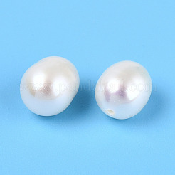 天然な培養された淡水パールビーズ  ライス  片穴  グレードAAA  乳白色  7~8x6~6.5mm  穴：0.8mm&nbsp;PEAR-M001-04