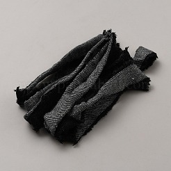 デニム生地のリボン  衣類の装飾用  ブラック  7/8~1-1/8インチ（22~30mm）&nbsp;DIY-WH0580-47D