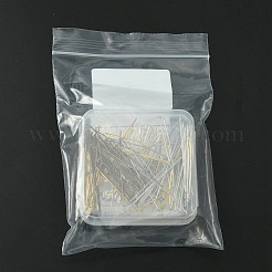 160 個 4 色の真鍮フラットヘッドピン  ジュエリーパーツ  ミックスカラー  50x0.7~0.8mm  20~21ゲージ  ヘッド：2mm  約40PCS /カラー&nbsp;KK-YW0002-11