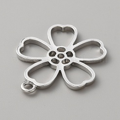 合金ペンダント  中空  花のチャーム  プラチナ  35x31.5x2mm  穴：2.5mm&nbsp;FIND-WH0417-14E