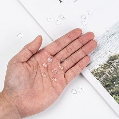 透明なガラスのハートカボション  透明  8x8x3.5~4mm&nbsp;GGLA-R021-8mm